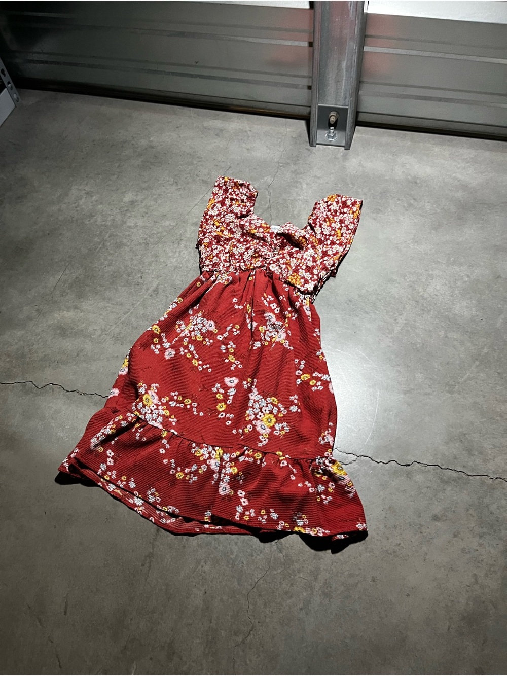 Speechless Red Floral Ruffle Sundress